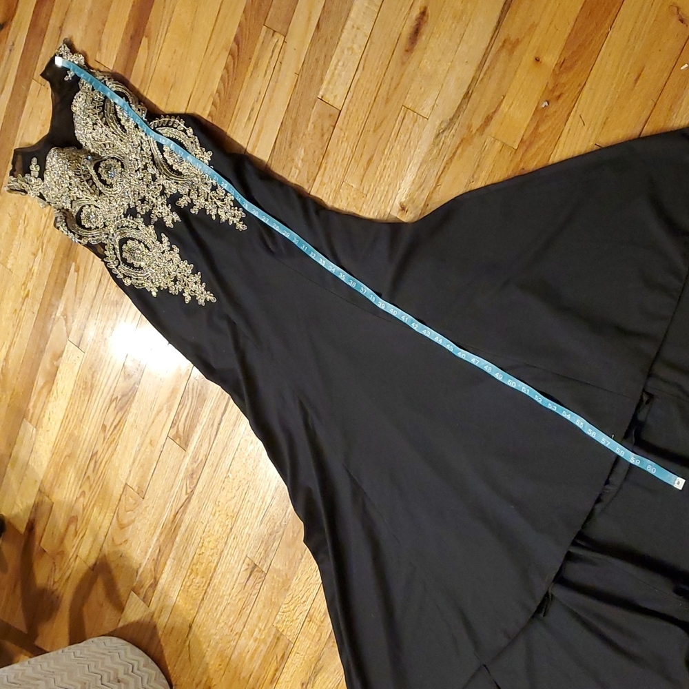 Donated Gorgeous black and gold prom dress - Picture 6 of 17